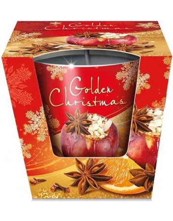 Svíčka v kon.skle 115g GoldenChristmas