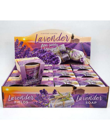 Svíčka v kon.skle 115g Lavender FIELDS