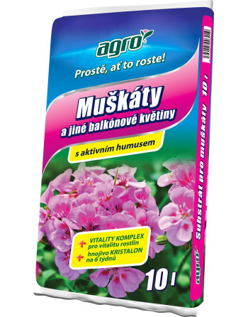 Substrát AGRO muškáty 10 l